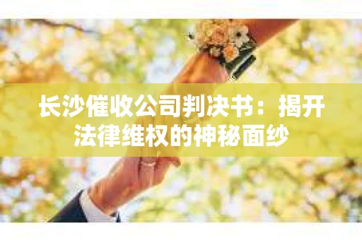 长沙催收公司判决书：揭开法律维权的神秘面纱