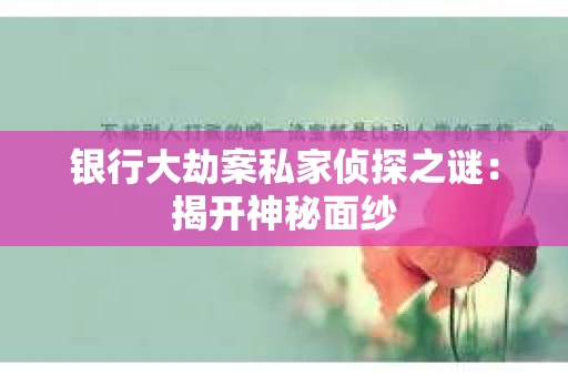 银行大劫案私家侦探之谜：揭开神秘面纱