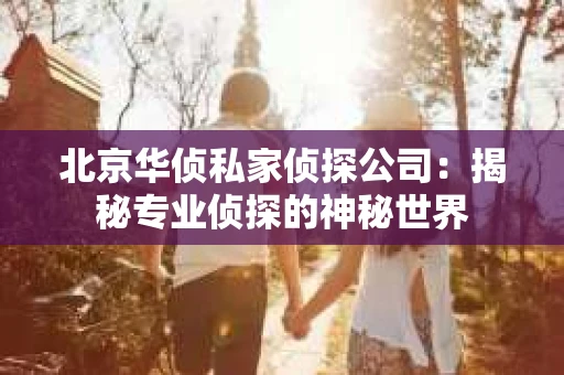 北京华侦私家侦探公司：揭秘专业侦探的神秘世界