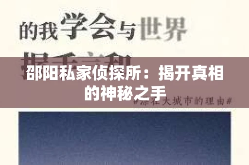 邵阳私家侦探所：揭开真相的神秘之手
