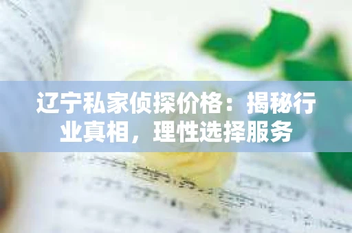 辽宁私家侦探价格：揭秘行业真相，理性选择服务