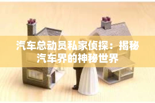 汽车总动员私家侦探:揭秘汽车界的神秘世界 汽车总动员私家侦探:揭秘汽车界的神秘世界