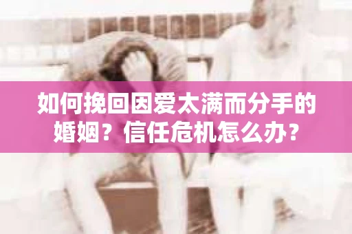 如何挽回因爱太满而分手的婚姻?信任危机怎么办? 如何挽回因爱太满而分手的婚姻?信任危机怎么办?